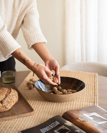 Hand - painted Serving Bowl Cycle Brown - Things I Like Things I Love