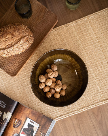 Hand - painted Serving Bowl Cycle Brown - Things I Like Things I Love