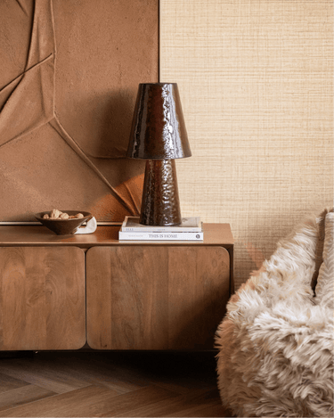 Hand - painted Table Lamp Clayton Burgundy - Things I Like Things I Love