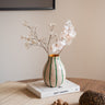 Hand Painted Vase Stripe Beige/Green - Things I Like Things I Love