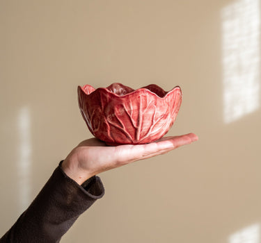 Handbeschilderd Schaaltje Slablad Bordeaux - Things I Like Things I Love