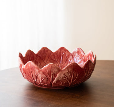 Handbeschilderde Saladeschaal Slablad Bordeaux - Things I Like Things I Love