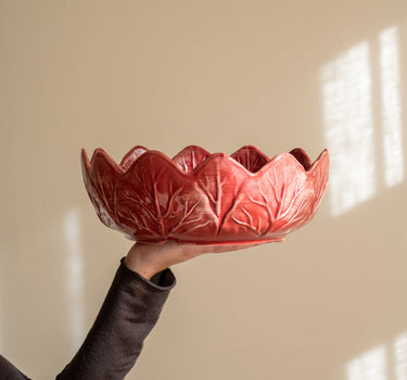 Handbeschilderde Saladeschaal Slablad Bordeaux - Things I Like Things I Love