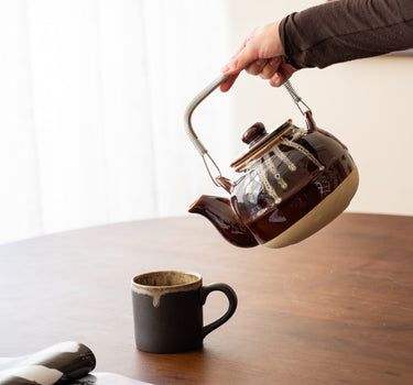 Handgemaakte Japanse Theepot Amesuzu Bruin - Things I Like Things I Love