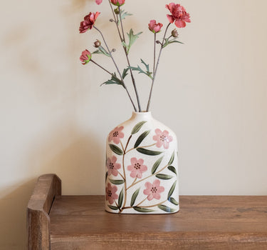 Handgeschilderde Deco Vaas Akari Bloem - Things I Like Things I Love