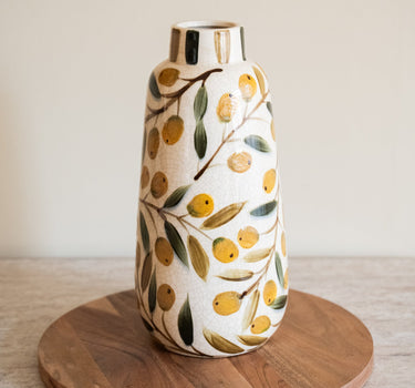 Handgeschilderde Deco Vaas Itsuki Olijf - Things I Like Things I Love