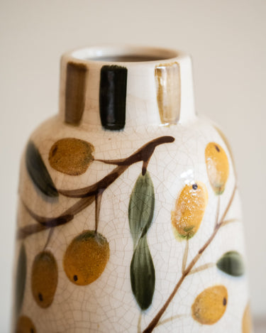 Handgeschilderde Deco Vaas Itsuki Olijf - Things I Like Things I Love