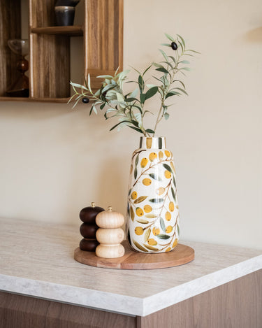 Handgeschilderde Deco Vaas Itsuki Olijf - Things I Like Things I Love