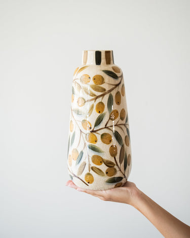 Handgeschilderde Deco Vaas Itsuki Olijf - Things I Like Things I Love