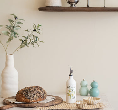 Handgeschilderde Olijfoliefles Keramiek - Things I Like Things I Love