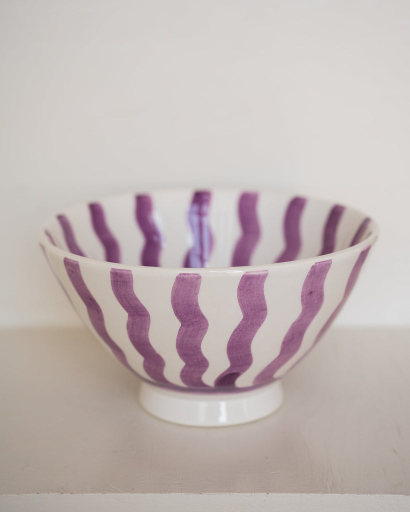 Handmade Bowl Lila Stripe Ceramic - Things I Like Things I Love
