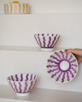 Handmade Bowl Lilac Stripe Ceramic