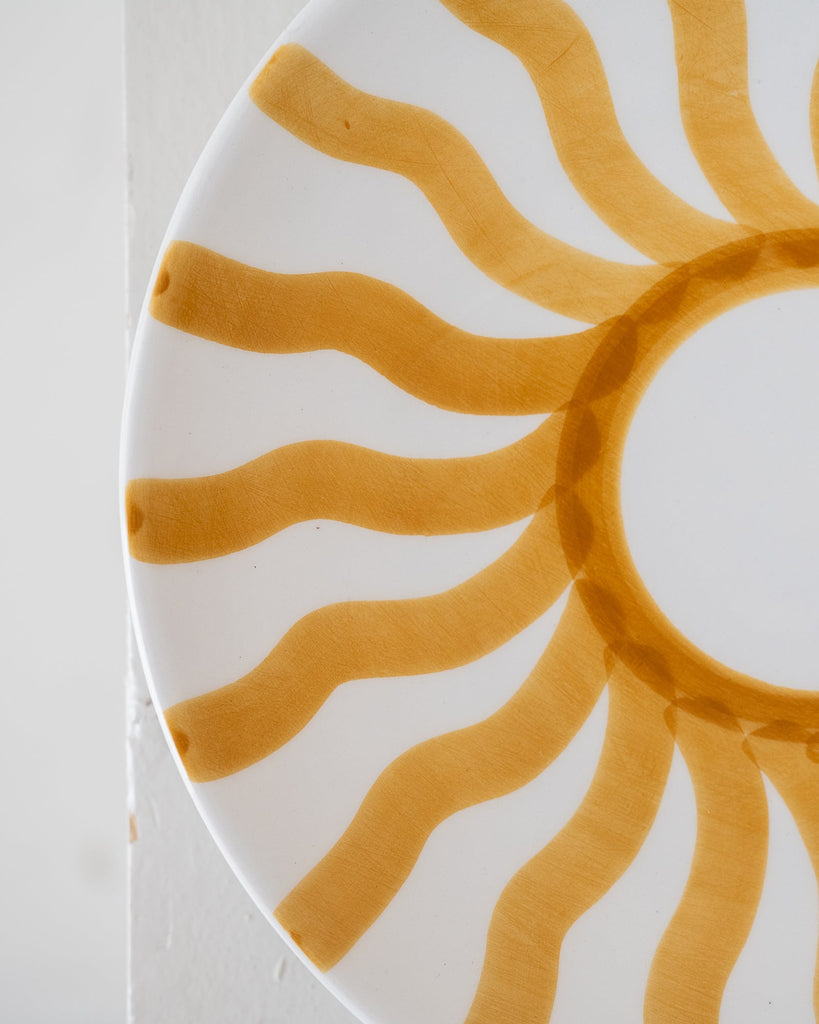 Handmade Breakfast Plate Yellow Stripe - Things I Like Things I Love