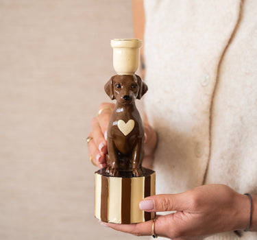 Handmade Candle Holder Sausage Dog - Things I Like Things I Love