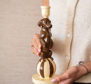 Handmade Candle Holder Sausage Dog - Things I Like Things I Love