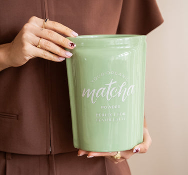 Handmade Cutlery Jar Matcha Green - Things I Like Things I Love