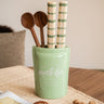 Handmade Cutlery Jar Matcha Green - Things I Like Things I Love