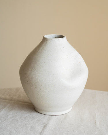 Handmade Deco Vase Cream Stoneware - Things I Like Things I Love
