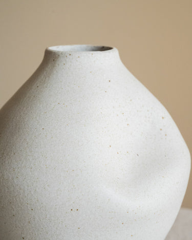 Handmade Deco Vase Cream Stoneware - Things I Like Things I Love
