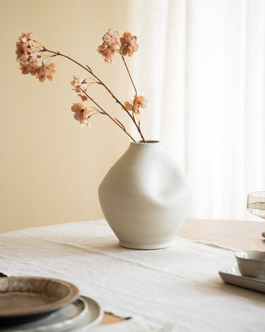 Handmade Deco Vase Cream Stoneware - Things I Like Things I Love