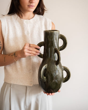 Handmade Deco Vase Zaza Olive Green - Things I Like Things I Love