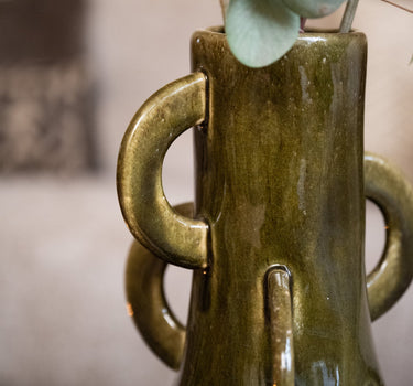 Handmade Deco Vase Zaza Olive Green - Things I Like Things I Love