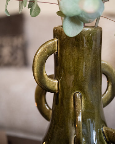 Handmade Deco Vase Zaza Olive Green - Things I Like Things I Love