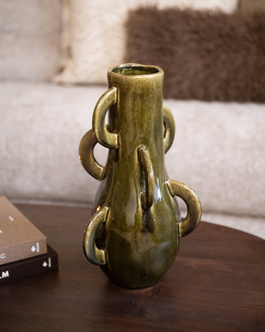 Handmade Deco Vase Zaza Olive Green - Things I Like Things I Love