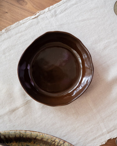 Handmade Deep Dinner Plate Serpa Burgundy - Things I Like Things I Love