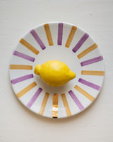 Handmade Dinner Plate Lila/Yellow/Gold