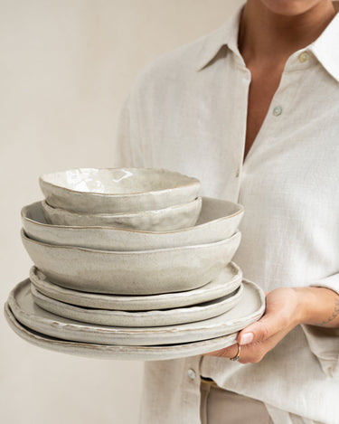 Handmade Dinner Plate Serpa Beige - Things I Like Things I Love