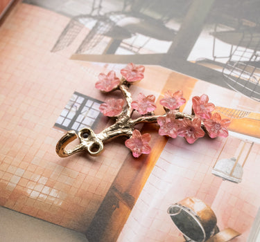 Handmade Hook Elodie Flowers Brass - Things I Like Things I Love