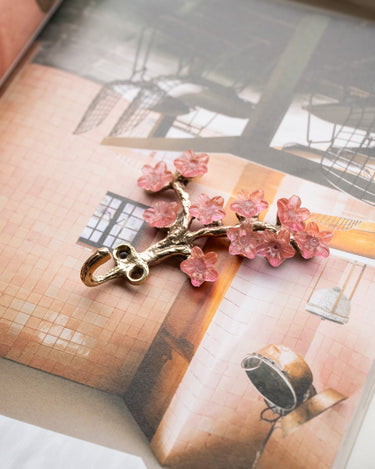 Handmade Hook Elodie Flowers Brass - Things I Like Things I Love