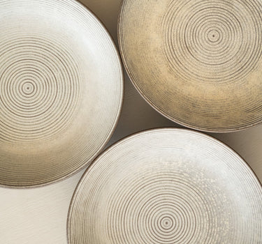 Handmade Japanese Deep Dinner Plate Gold Sand - Things I Like Things I Love