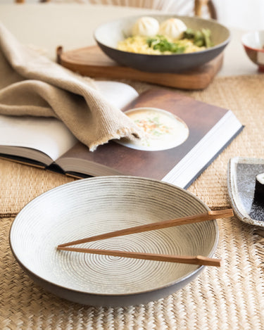Handmade Japanese Deep Dinner Plate Gold Sand - Things I Like Things I Love
