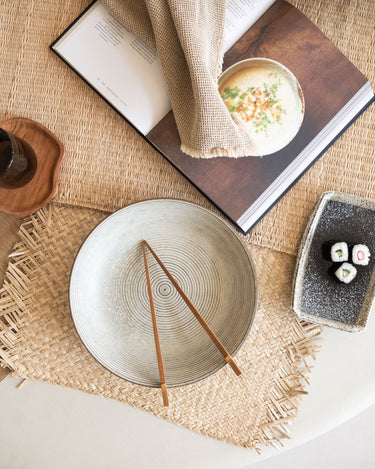 Handmade Japanese Deep Dinner Plate Gold Sand - Things I Like Things I Love