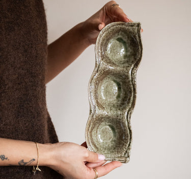 Handmade Japanese Sauce Dish Yamasan Triple - Things I Like Things I Love