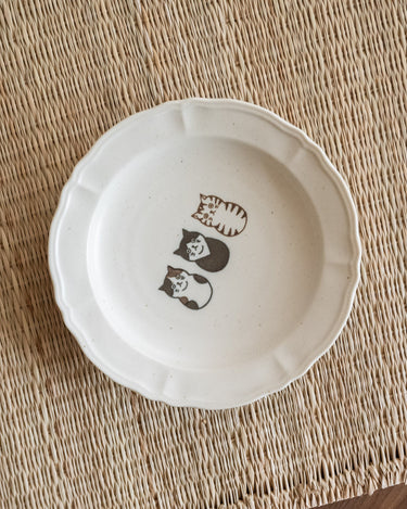 Handmade Japanese Small Plate Three Cats Neko - Things I Like Things I Love