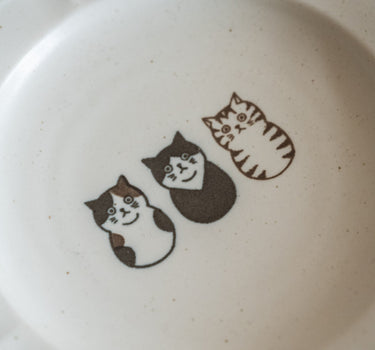 Handmade Japanese Small Plate Three Cats Neko - Things I Like Things I Love
