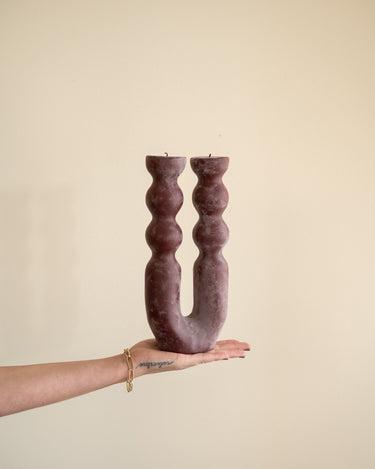 Handmade Pillar Candle Noka Burgundy - Things I Like Things I Love