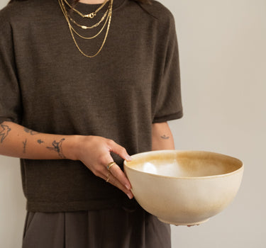 Handmade Salad Bowl Livia Champagne - Things I Like Things I Love