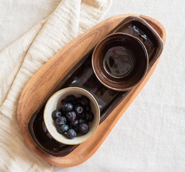 Handmade Serving Tray Serpa Burgundy - Things I Like Things I Love