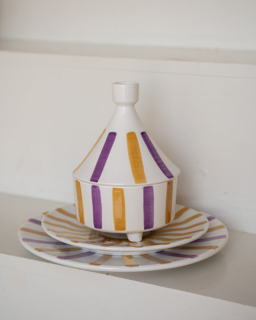 Handmade Small Plate Yellow Stripe - Things I Like Things I Love