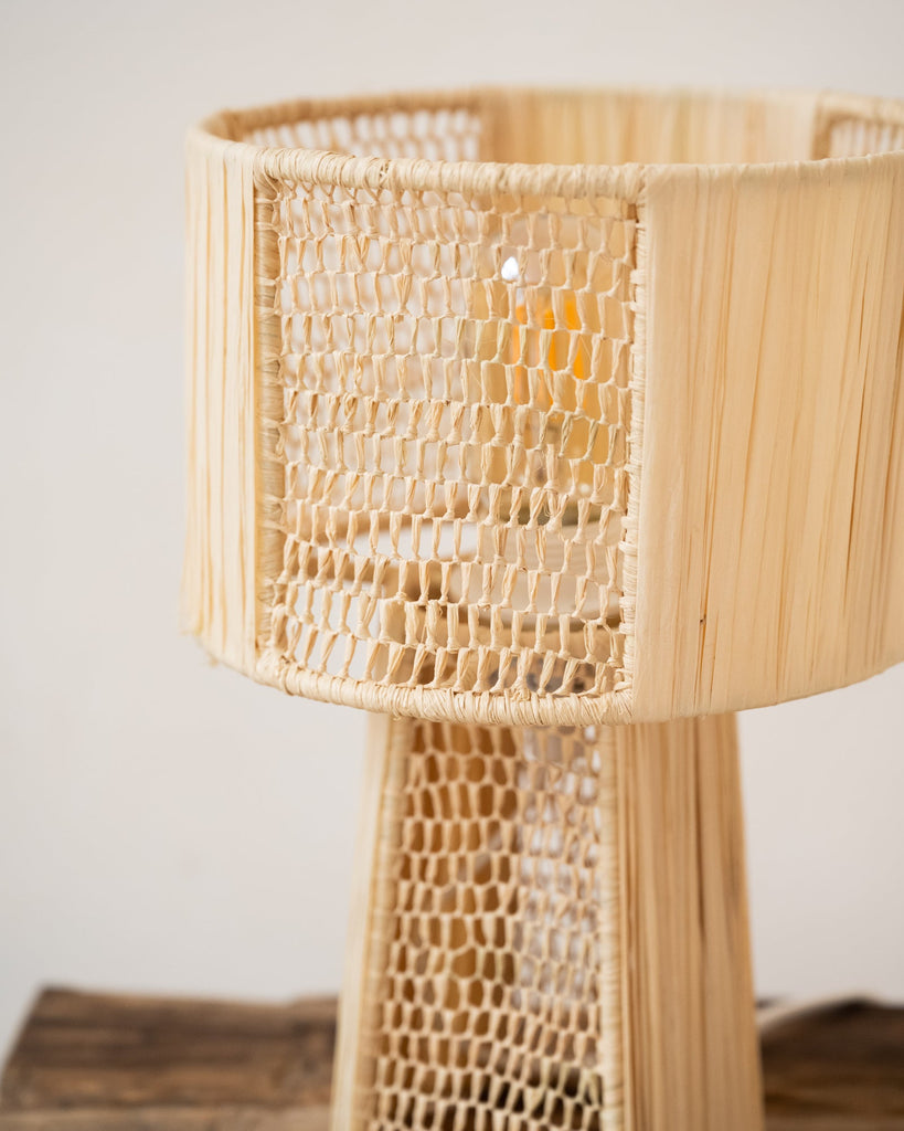 Handmade Table Lamp Raphia Naturel - Things I Like Things I Love