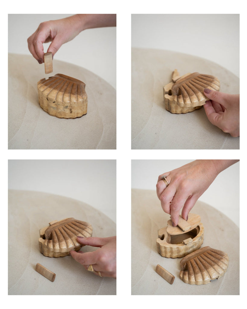 Handmade Wooden Secret Shell Box - Things I Like Things I Love