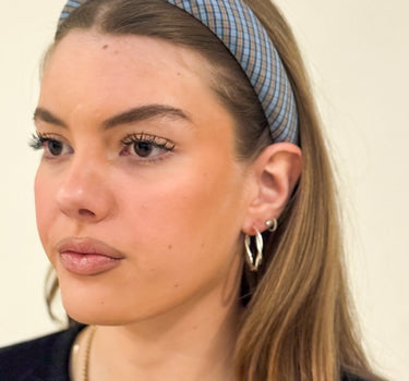 Headband Checked Blue - Things I Like Things I Love