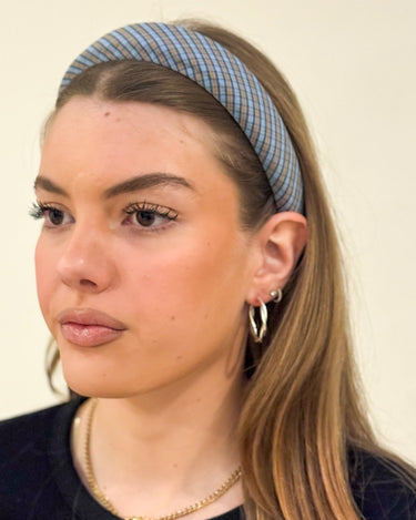 Headband Checked Blue - Things I Like Things I Love