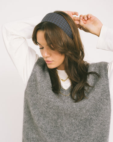 Headband Checked Blue - Things I Like Things I Love