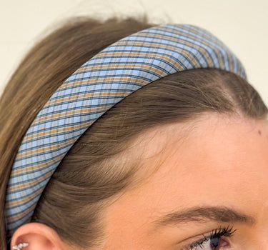 Headband Checked Blue - Things I Like Things I Love