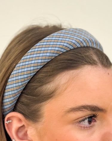 Headband Checked Blue - Things I Like Things I Love